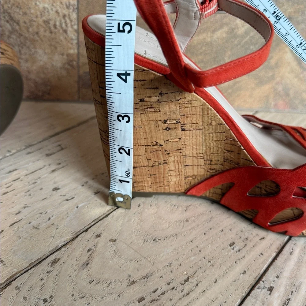 BCBGeneration Red Cutout Wedge Sandals - Picture 15 of 16